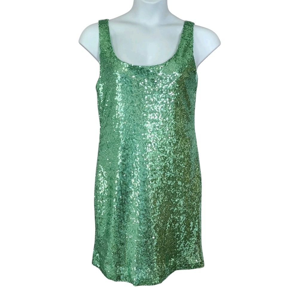 Rue 21 Mint Green Sequined Tank Mini Dress Womens XL Lined Sleeveless Party